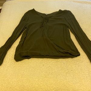 Army green long sleeve blouse